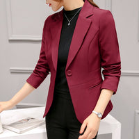 Black Women Blazer 2019 Formal Blazers Lady Office Work Suit Pockets Jackets Coat Slim Black Women Blazer Femme Jackets