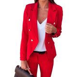 Cysincos Blazers Women 2019 Fashion Spring Autumn Casual Jacket Female Office Lady Slim Suit Button Business Notched Blazer Coat