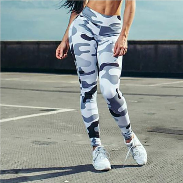 Ins Hot Fashion Workout Leggings For Women High Waist Push Up Legging Camouflage Printed Female Fitness Pants Casual Trousers